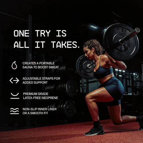 Miniatura 4 de Sports Research Sweet Sweat - Faja reductora de cintura de la serie Core; banda de fitness de sudoración premium para mujeres y hombres Negro