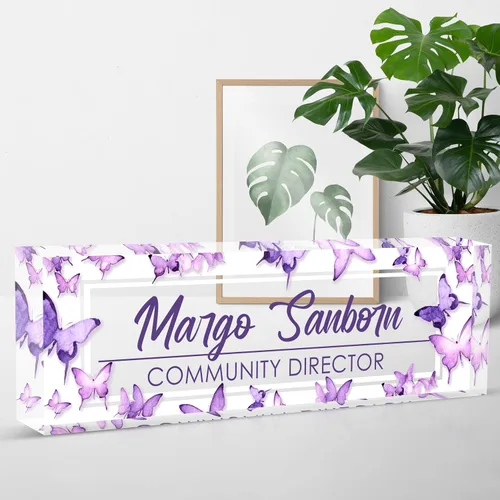 Placa de nombre para escritorio, placa de nombre de escritorio personalizada, regalos para compañeros de trabajo, jefe, profesor, enfermera, regalos