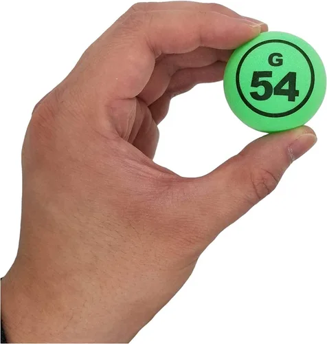 Miniatura 8 de MR CHIPS Bolas de bingo profesionales de 1.57" (40 mm) multicolor de doble número, estilo de ping pong, solo para jaula manual Número doble de 5