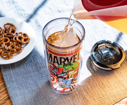 Miniatura 7 de Silver Buffalo Marvel Avengers Taza de viaje con diseño de Spider-Man, Capitán América, Thor, Hulk e Iron Man, de doble pared, con tapa de cierre