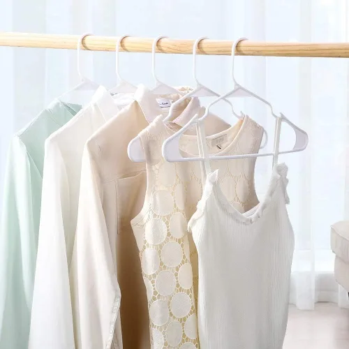 Miniatura 2 de Perchas de plástico – Paquete de 40 perchas blancas para ropa de adultos con muescas para trajes
