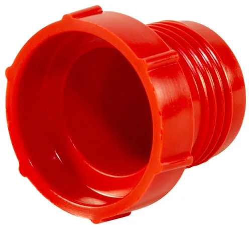 Caplugs Serie PD-120 PD – Tapón roscado de plástico para accesorios JIC acampanados, paquete de 500, LD-PE rojo, tamaño de rosca 1-1/16"-12,