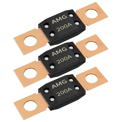 Joinfworld 3 fusibles MEGA de 200 A, montaje de perno de alta corriente automotriz 200 Amp MEGA/AMG fusible para automóviles, camiones, vehículos de