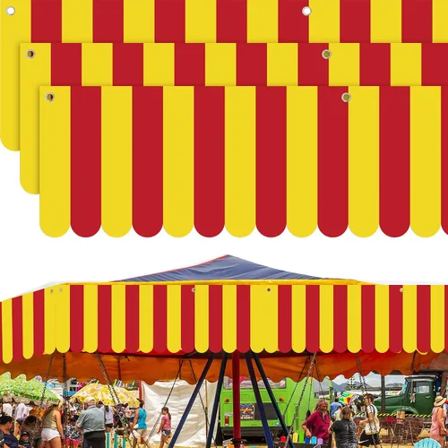 Miniatura 11 de Preboun 3 piezas de decoración de toldo de carnaval, tienda de campaña de circo, decoraciones colgantes de carnaval, pancarta de concesión, toldo
