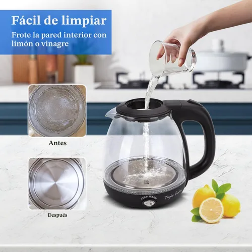 Miniatura 8 de Taylor Swoden Hervidor Eléctrico con Infusor de Té, Hervidor de Agua Eléctrico Pequeño de 1L con Mantenimiento de Calor, Hervidor de Agua Caliente