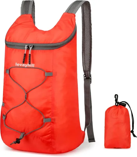 Miniatura 13 de Levayhill 16L Mochila ligera plegable para senderismo, mochila de día pequeña y plegable para viajes, bolsa de gimnasio ultraligera y resistente al