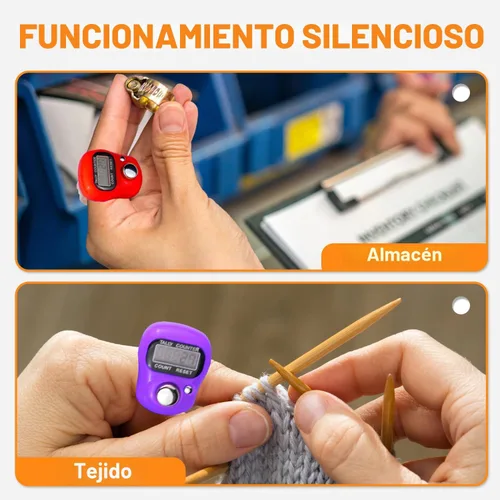 Miniatura 4 de Contador electrónico de dedo con pantalla LCD de 5 dígitos para hacer punto, regazo, contador de mercancías, golf