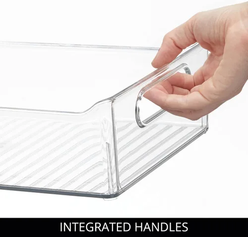 Miniatura 5 de iDesign Organizador de almacenamiento de despensa de plástico con asas, juego de 2, contenedores transparentes