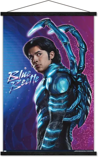 Miniatura 8 de Trends International DC Comics Movie Blue Beetle - Póster de pared de Jaime Reyes, 14.725 x 22.375 pulgadas, versión enmarcada plateada Versión