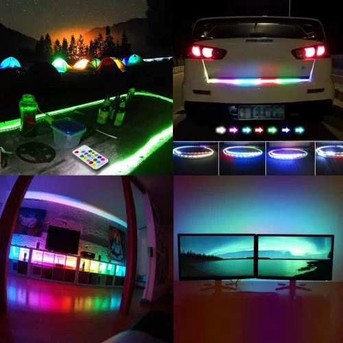 Miniatura 4 de Tiras de Luces LED USB RGB Arcoíris Persiguiendo Tiras de Luces LED TV Retroiluminación con Control Remoto de 17 Teclas Tiras de Luces Cambiables