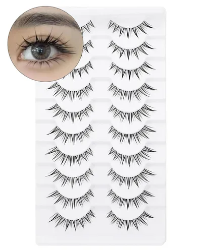 Miniatura 24 de Pestañas postizas de visón 3D, pestañas postizas naturales y finas, 0.59 pulgadas, pestañas largas y esponjosas, herramientas de maquillaje de ojos