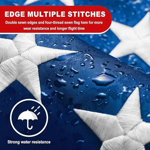Miniatura 6 de Bandera estadounidense de 2.5 x 4 pies, bandera para el porche delantero, con estrellas bordadas, rayas cosidas, ojales de latón, material de nailon