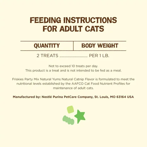 Miniatura 7 de Purina Friskies fabricado en instalaciones de EE. UU., golosinas naturales para gatos, Party Mix Natural Yums sabor a hierba gatera - 20 onzas