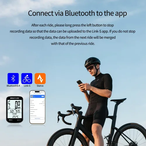 Miniatura 2 de Paquete GPS inalámbrico para computadora de bicicleta, velocímetro y odómetro, sensor de cadencia, retroiluminación automática y parada automática