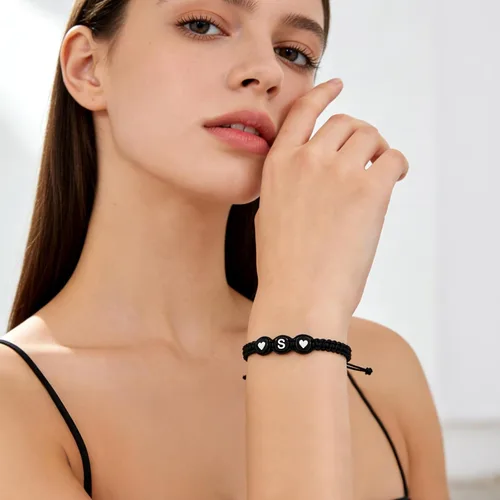 Miniatura 3 de Pulseras a juego para parejas, regalos para él, su novio, pulseras con iniciales para hombres, mujeres y adolescentes, regalo de aniversario