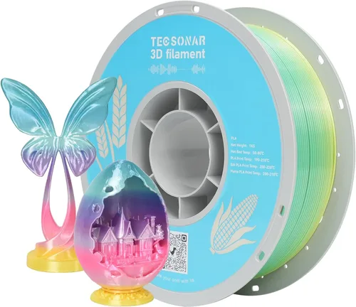 Miniatura 13 de Crystal Rainbow - Paquete de filamentos para impresora 3D de ácido poliláctico (PLA), 10 rollos, carrete de 2.2 libras, filamento degradado de 0.069