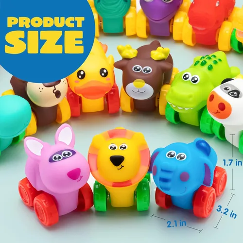 Miniatura 2 de JOYIN Coches de Animales, Juguete de Set de Coches de Goma Suave, Mini Vehículos para Bebés, Coche de Juguete de Baño para Niños y Niñas, Regalo