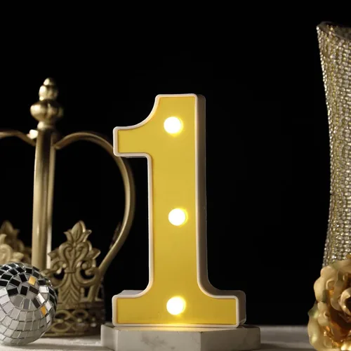 Miniatura 27 de Efavormart - Letrero 3D con luz LED de 6 pulgadas, color dorado con número 0, espejo frontal blanco cálido, funciona con pilas, brillo 72H