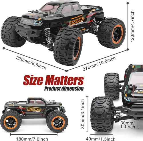 Miniatura 6 de HAIBOXING Coche de control remoto 16889, escala 1:16, 2.4 GHz, autos RC 4x4, camiones todoterreno, camión monstruo RC RTR a prueba de agua, 36 KM/H