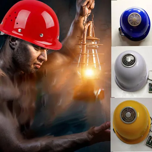 Miniatura 8 de Surakey Casco de refrigeración USB con ventilador, casco universal resistente para hombre, casco de seguridad portátil para andamios y comerciantes