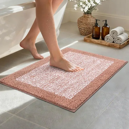 Miniatura 49 de Alfombras de baño de 17 x 24 pulgadas, antideslizantes, lavables, color gris, para bañera, tapete de baño para baño, tapete suave y absorbente