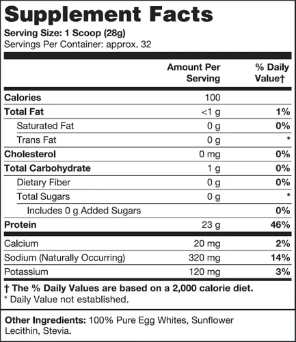 Miniatura 3 de Healthy 'N Fit - 100% proteína de huevo (sin sabor) Natural, bolsa de 2 libras. Solo huevo blanco seco instantáneo: ideal para hornear y mezclar.