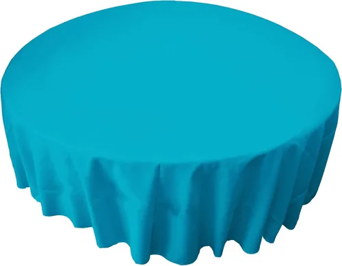 Miniatura 50 de LA Linen - Mantel redondo lavable de popelina de poliéster, resistente a manchas y arrugas, 51", mantel de tela para comedor, cocina, fiesta, Negro