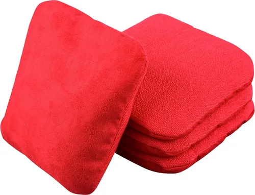 Miniatura 8 de Bolsas Profesionales de Cornhole de Doble Cara - 16 oz 6x6 con Relleno de Resina Premium - Bolsas de Frijoles Pro de Torneo Oficial Rojo/real