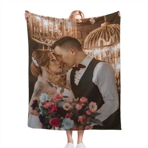 Miniatura 24 de Manta personalizada con texto fotográfico, manta de imagen personalizada para bebé, madre, padre, adultos, amigos, amantes, regalo personalizado