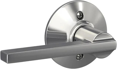 Miniatura 53 de Schlage F10 LAT 626 CEN Latitude - Manilla de puerta con moldura Century, cerradura de paso para pasillo y armario, cromo satinado