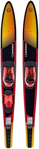 HO Combo de esquís acuáticos deportivos con fijaciones Blaze, 140 lbs+, velocidad máxima 26 mph, dorado/negro