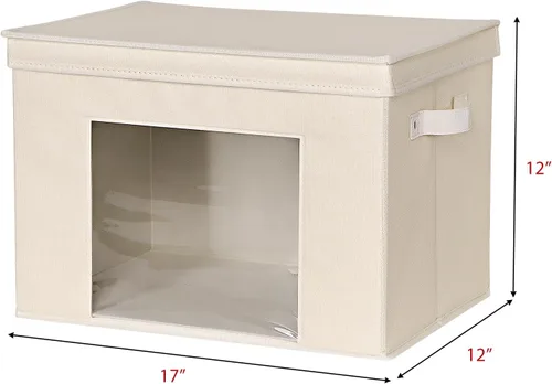 Miniatura 2 de Univivi Cajas de Almacenamiento de Tela Plegables Grandes Contenedores de Almacenamiento con Tapas [Paquete de 4] Cubos de Almacenamiento Plegables