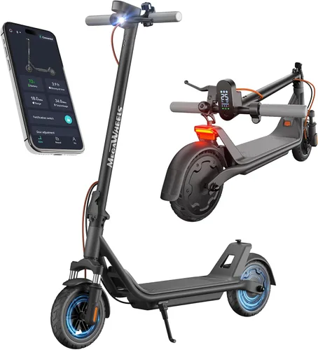 Patinete eléctrico para adultos, motor de 300W hasta 15.5 MPH, neumáticos sólidos de 8.5", pantalla LED y control por APP, patinete eléctrico