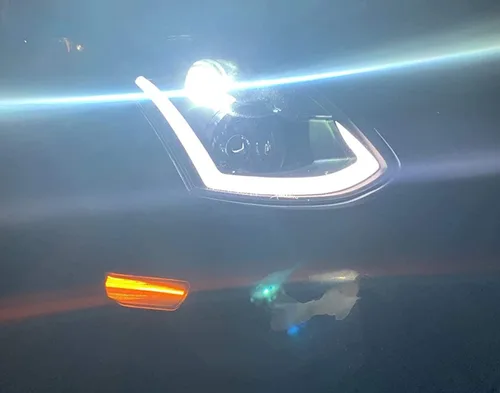 Miniatura 5 de iJDMTOY Kit de montaje de luz de marcador lateral de guardabarros delanteros LED ámbar ahumado oscuro compatible con Infiniti G35 Coupe 2003-2007