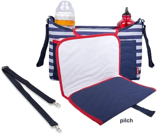 Miniatura 2 de Organizador de cochecito de bebé 2 en 1, bolsa de almacenamiento de silla de paseo para niños, bolsa de almacenamiento multifunción para niños