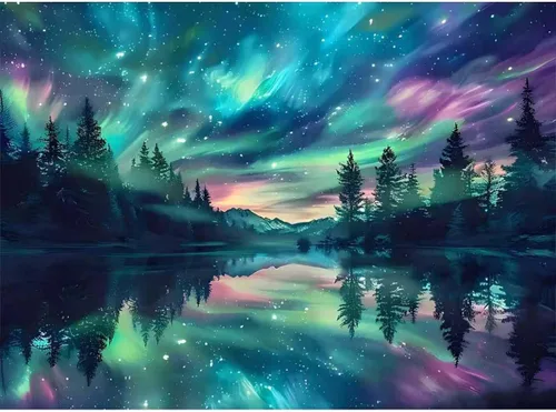 Aurora - Rompecabezas para adultos de 1000 piezas, cielo estrellado de 1000 piezas para adultos, rompecabezas difíciles, difíciles y desafiantes,