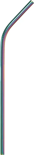 Miniatura 4 de GForce Rainbow - Juego de 10 unidades de acero inoxidable reutilizables y ecológicas, incluye 4 popotes rectos, 4 popotes en ángulo, 2 cepillos