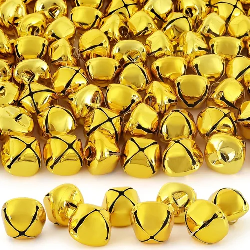 Miniatura 9 de Cascabeles para manualidades, cascabeles grandes de 1 pulgada a granel, 50 campanas de Navidad para manualidades, festivales, hogar, corona, Rojo