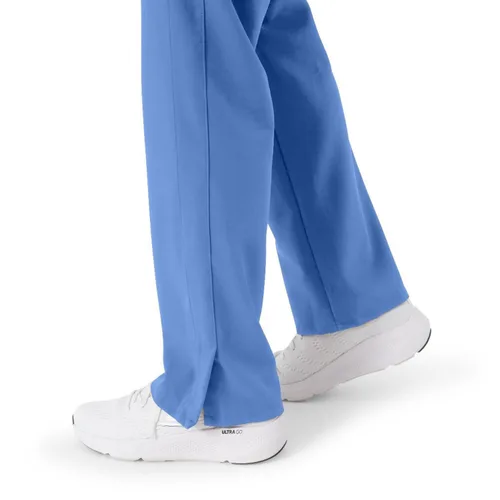 Miniatura 92 de ave. Varick - Pantalón médico de tiro medio para mujer, pierna recta, seis bolsillos, color azul caribeño, talla S