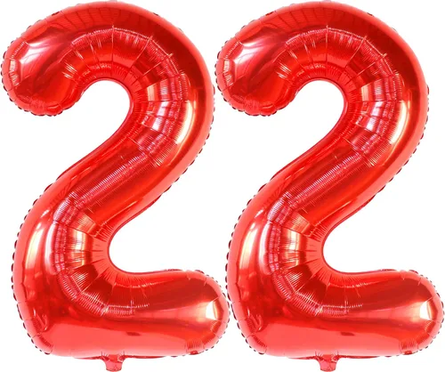 Miniatura 9 de KatchOn Globo Número 22 Plateado - 40 Pulgadas Globos Número 22 Globos Plateados Número 22, Decoraciones de Cumpleaños 22 para Hombres Globos