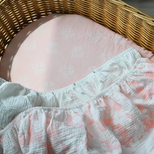 Miniatura 6 de Gllquen Baby Paquete de 3 sábanas de muselina para moisés, transpirable, elástica, acogedora, de algodón, para bebé, niño y niña, apta para sábanas