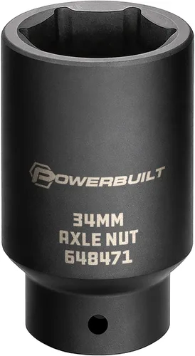 Miniatura 8 de Powerbuilt 647076 - 647076 - Toma de tuerca de eje de 1.142 in, punta extra profunda, quitar tuercas del eje del eje de la rueda delantera, orificio