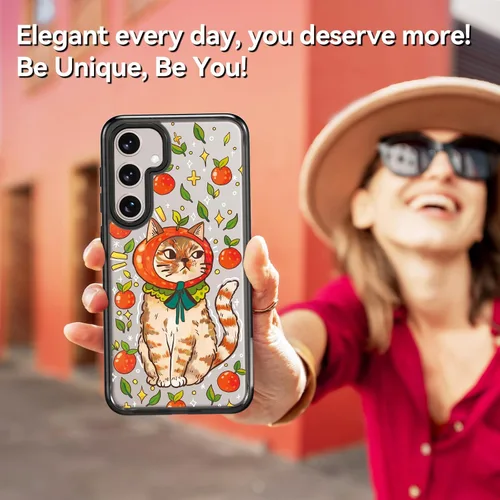 Miniatura 6 de Rosarnnah Funda compatible con Samsung Galaxy S24 Ultra, bonita estética, a la moda, divertida funda con estampado de gatito y gato, duradera a