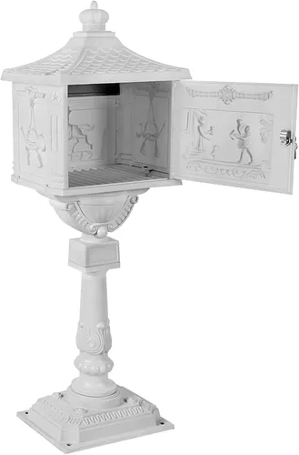 Miniatura 5 de Buzón de correo de aluminio fundido Polar Aurora, seguro, resistente, Blanco