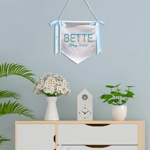 Miniatura 5 de Cartel personalizado de bienvenida para bebé con lazo con nombre personalizado, letrero de puerta de hospital, decoración de entrada, cartel
