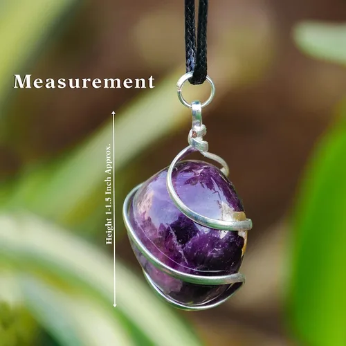 Miniatura 88 de PYOR Collar con colgante curativo de Reiki de cristal, gemas de buena suerte, prosperidad, riqueza, piedras preciosas naturales, collares de buena