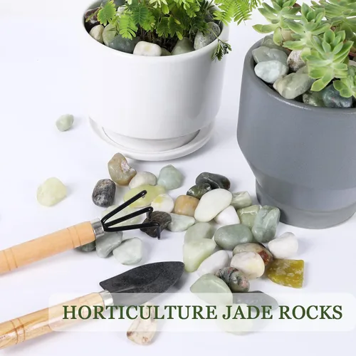 Miniatura 4 de Rocas naturales de río de 11 libras, guijarros pulidos para jardín de plantas, piedras de jade decorativas de 1-2 pulgadas, ideal para pecera