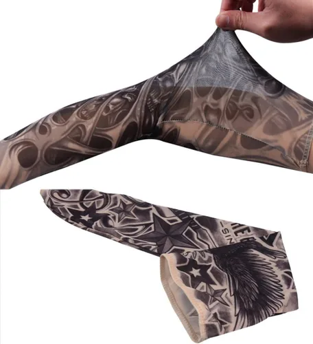 Miniatura 5 de Falsas mangas temporales de tatuaje resbalón en el brazo protector solar cuerpo arte brazo medias
