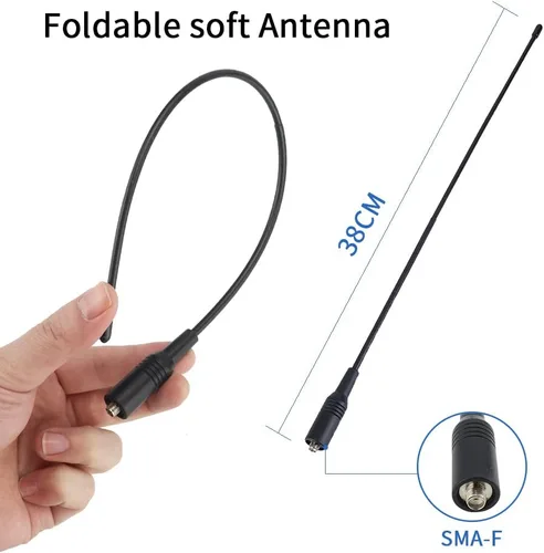 Miniatura 2 de Walkie Talkie Antena mejorada 14.96 pulgadas Whip Dual Band VHF/UHF SMA-Hembra Antenas para BTECH Baofeng UV-5R UV-82 Retevis Radio bidireccional