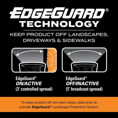 Miniatura 9 de Scotts Turf Builder EdgeGuard - Mini esparcidor de difusión para semillas, maleza y fertilizante, sal, derretimiento de hielo, esparcidor manual